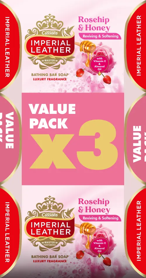 Imperial Leather Rosehip & Honey Soap 3x150G Value Pack
