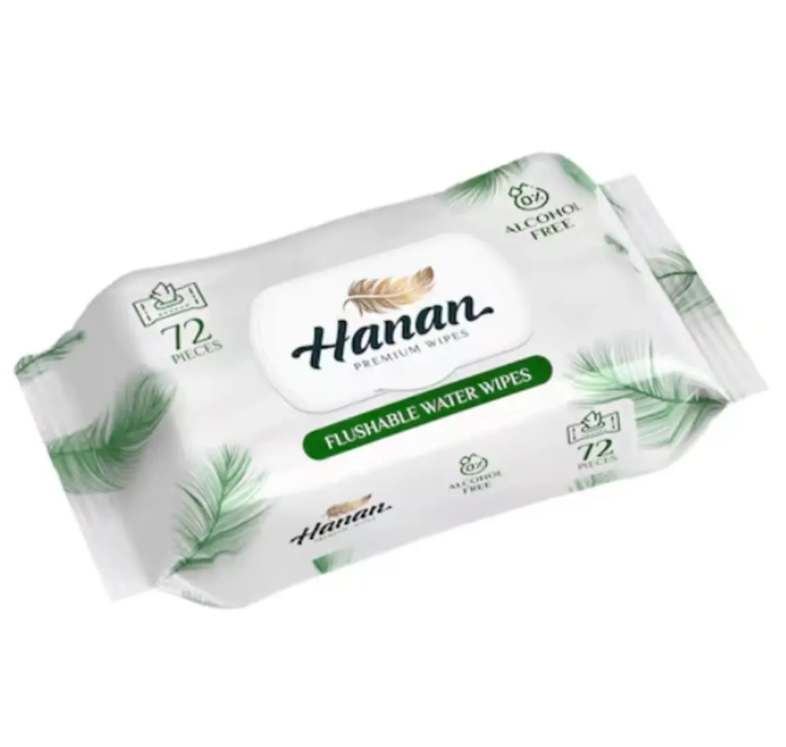 Hannan Flushable Wipes 72 Sheets