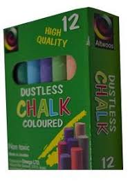 Omega Dustless Chalk Coloured 12 Pieces