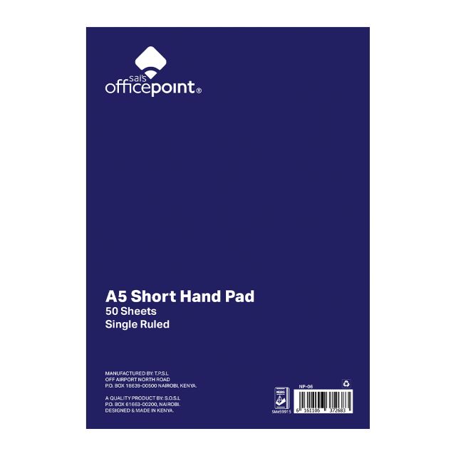 Sai'S Office Point Short Hand Pad A5 50 Sheets