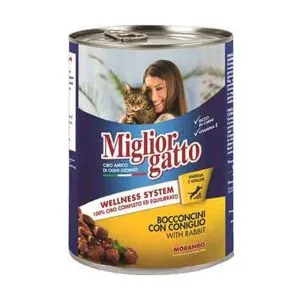 migliorgatto can chunks rabbit cat food 405g