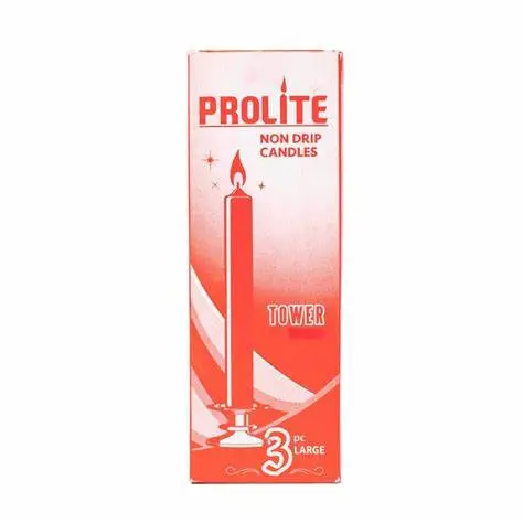 prolite fancy candle tower large red 3 pcs