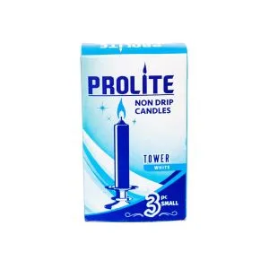 prolite fancy candle tower large white 3 pcs