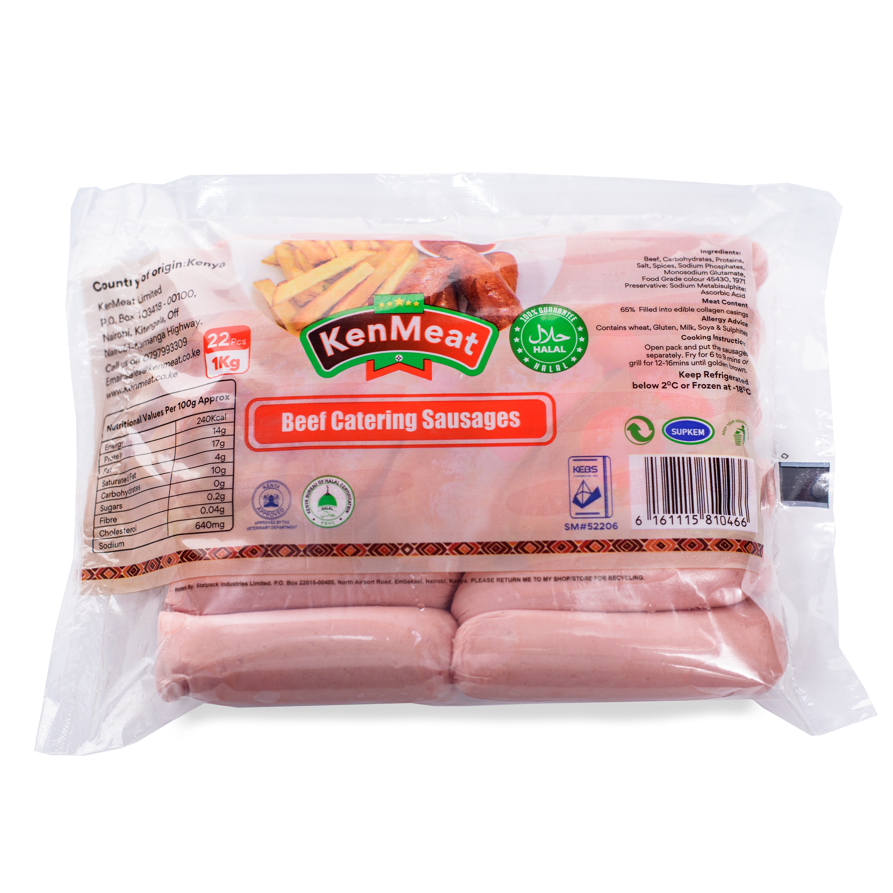 Kenmeat Beef Catering Sausage 1kg