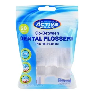 Active Dental Flosser White 50 Sticks Pkt