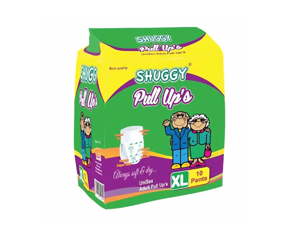 Shuggy Unisex  Adult Diapers  Large 10'S