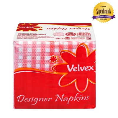 Velvex Red Designer Serviettes 100'S