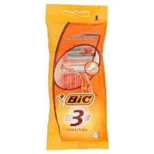Bic 3 Sensitive Card Pack W/Aloe