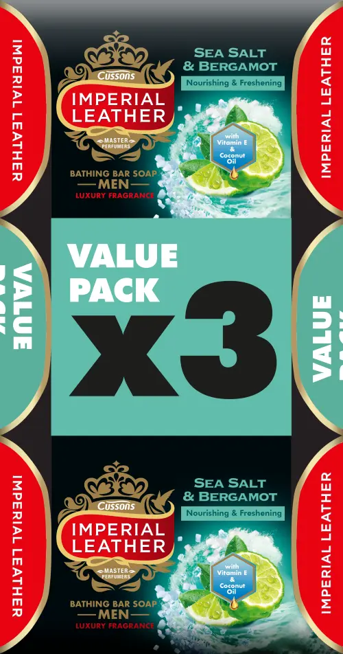Imperial Leather Burst Seasalt & Berg Soap 3X150g Value Pack