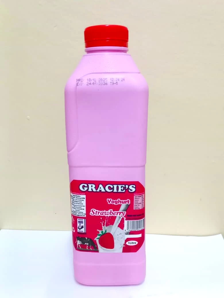 Gracie'S Strawberry Yoghurt 1Ltr