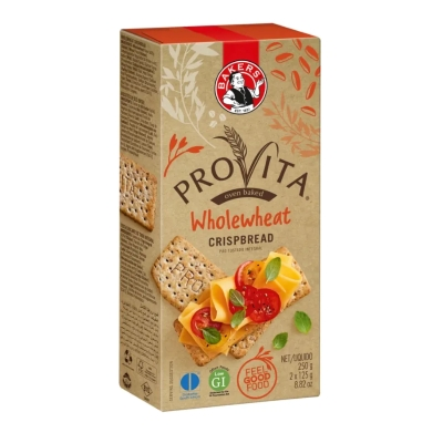 Bakers Provita Wholewheat C/Bread 250G
