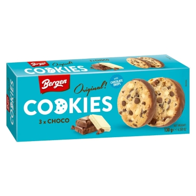Bergen 3X Choco Cookies 130g
