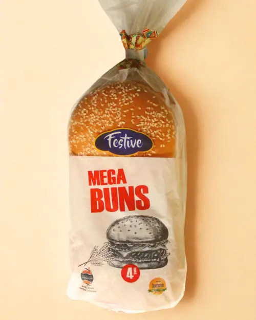 Festive Plain Mega Buns 4Pc 360g