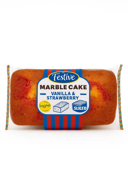 Festive Vanilla Strawberry Poundcake 400g