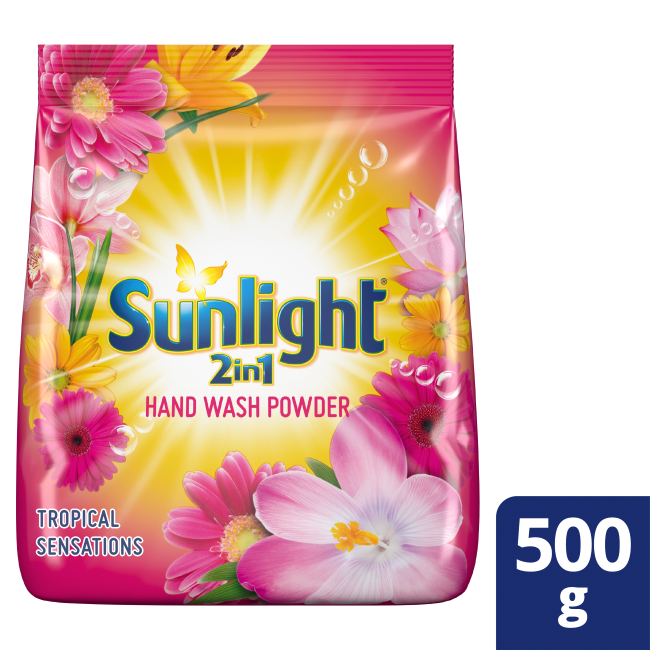 Sunlight 2 In 1 Handwashing Powder Tropical Sensations Sachet 500g