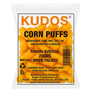 Kudos Tomato Ketchup Corn Puffs 20g