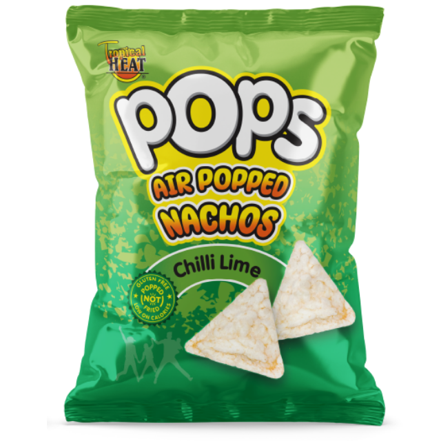 Tropical Heat Pops Popped  Nachos Chilli Lime 120G
