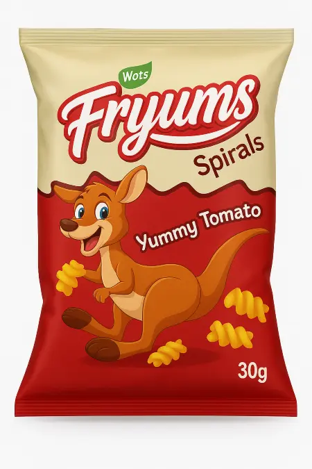 Wots Fryums Tummy Tomato Spiral 25G