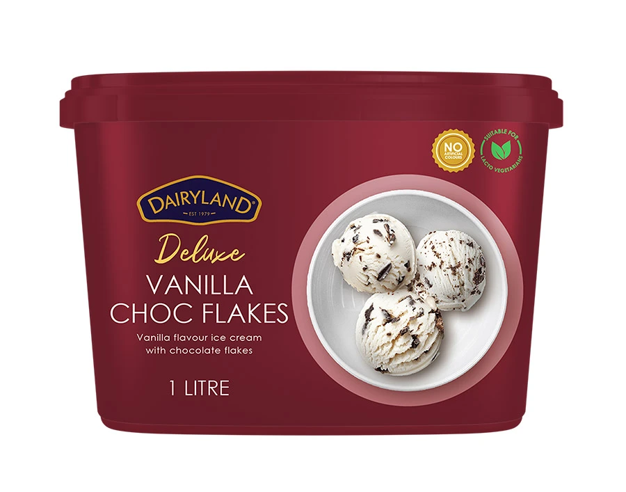 Dairyland Deluxe Vanilla Choc Flakes 500ml