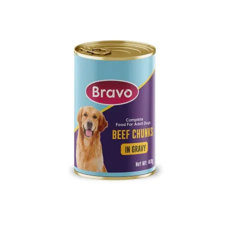 Bravo Beef Chuncks Gravy Dog Food 400g