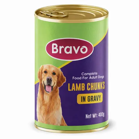 Bravo Lamb Chunks Gravy Dog Food 400g