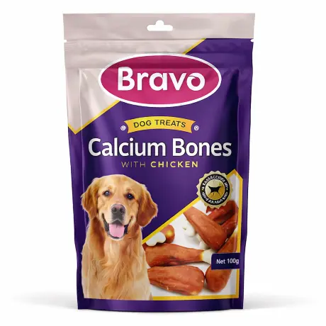 Bravo With Cal Chicken Dog Treat 100g