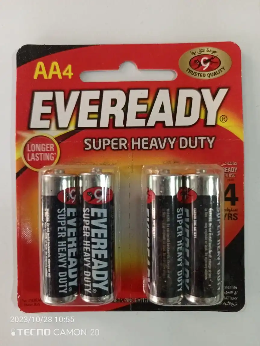 Eveready Hd Aaa2 1212Bp2 Battery Black