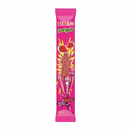 Bebeto Strawberry Sour Sticks 30g