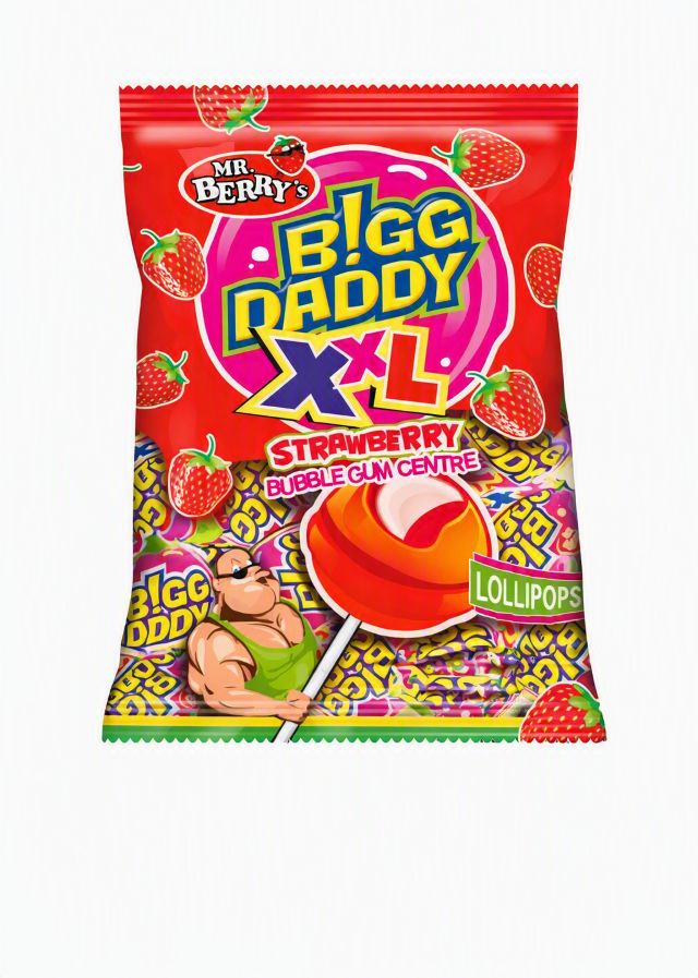 Big Daddy Strawberry Lollipop 10Pcs