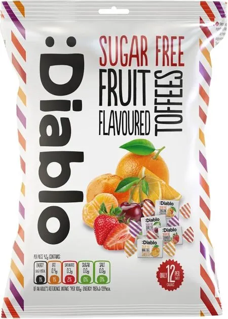 Diablo Fruit Flavoured Sugar Free Toffees 75g