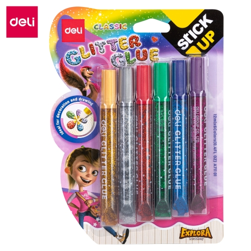 Deli A71001 Glitter Glue 12Mlx3pcs