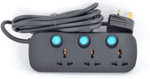 Terminator 3Way Extension Socket Tpb13B Black