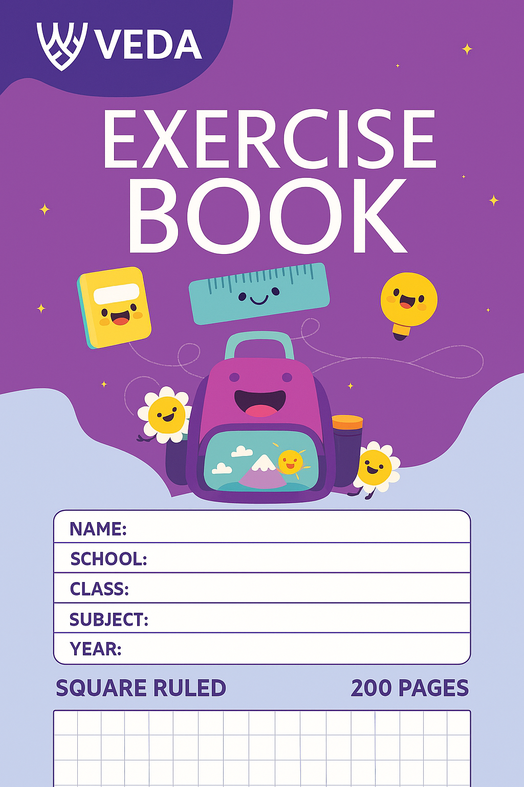 Veda Exercise Book A4 200Page Square