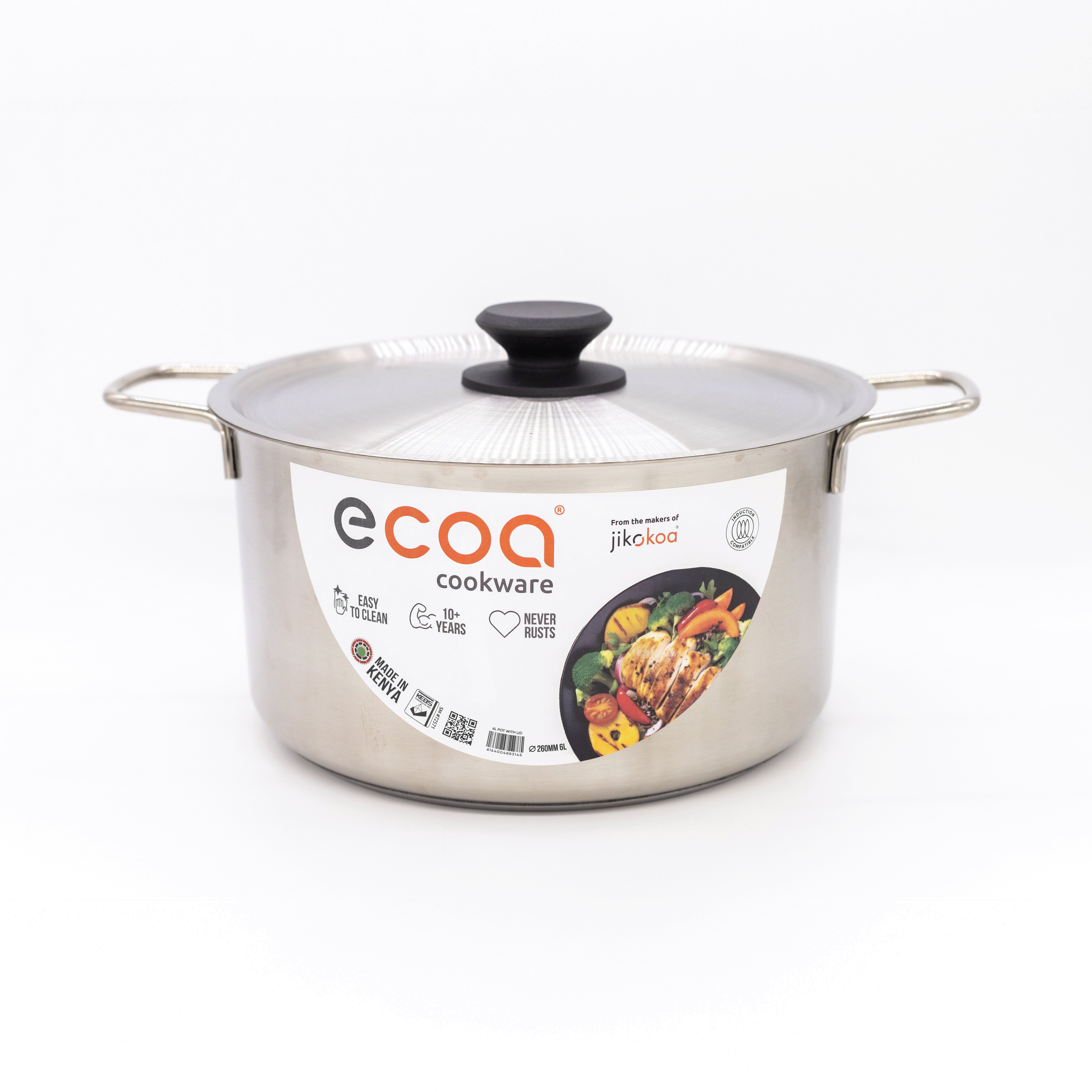 Ecoa Stainless Pot With Lid 6Ltr