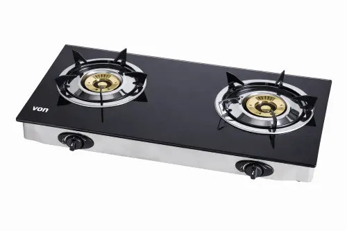 Von Double Burner Cooker Brass Spiral Glass Vct2Bwgg