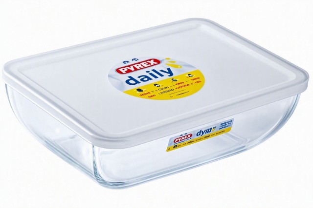 Pyrex Daily Roaster Rect 2.25Ltr White Lid