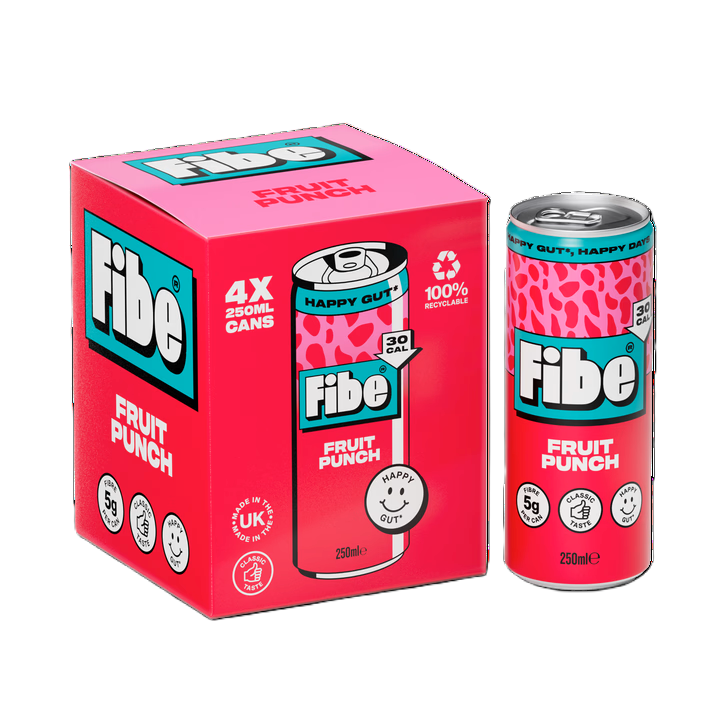 Fibe Fruit Punch Soda 4x250Ml