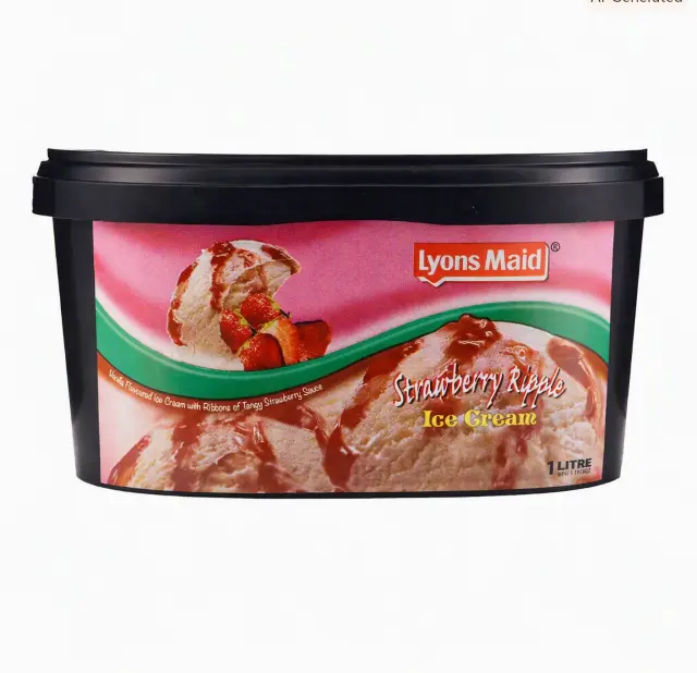 Lyons Strawberry Ripple Ice Cream 1Ltr