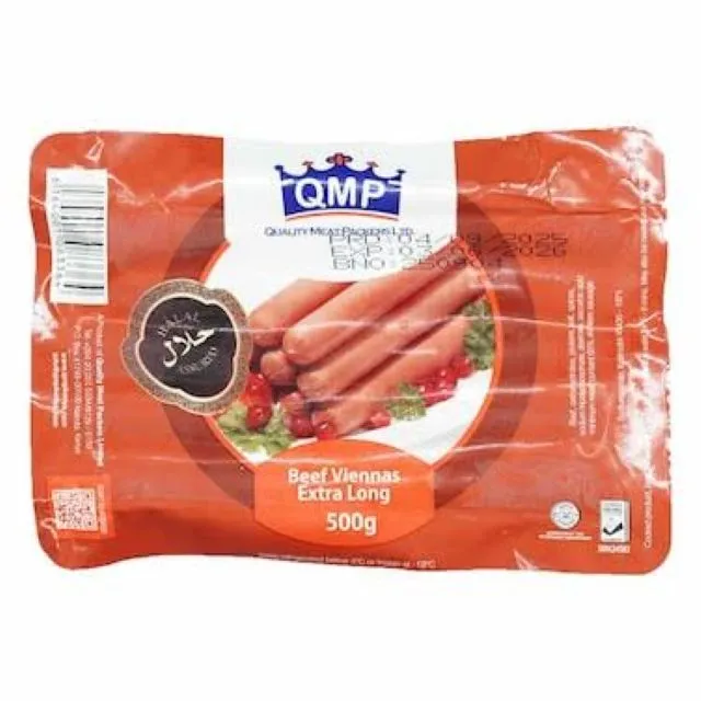 Quality Beef Viennas Ex/L 500g