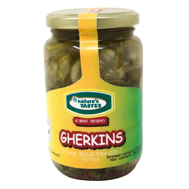 Natures Gherkins 350Gm