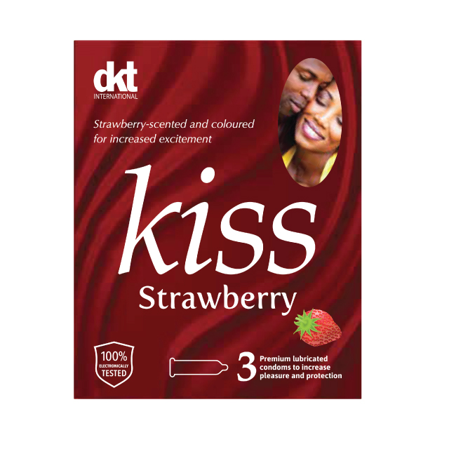 Kiss Strawberry (Scented) Condoms-3 Pack