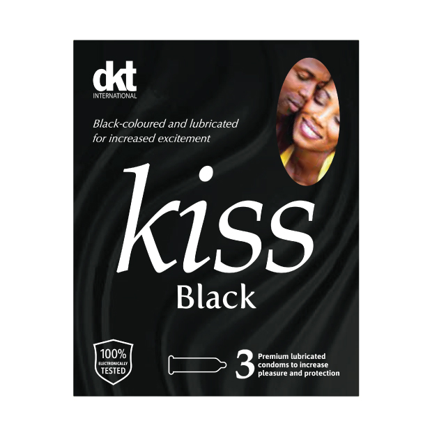Kiss Black (Black in colour) Condoms-3 Pack