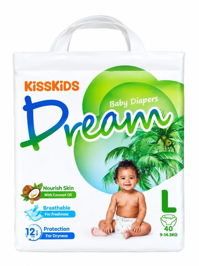 Kisskids Dream High Count Baby Diaper Large 40Pcs