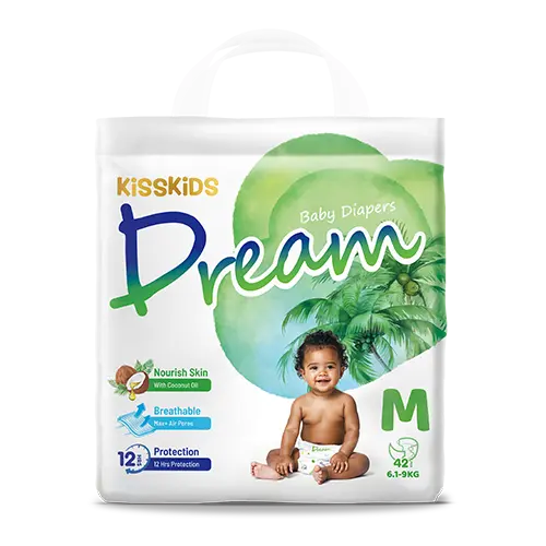 Kisskids Dream High Count Baby Diaper Medium 42Pcs