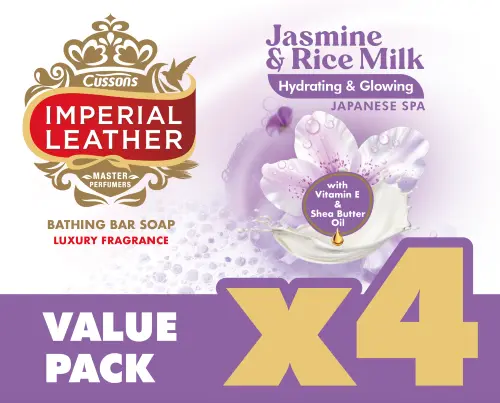 Imperial Leather Japanese Jasmine & Rice Soap 4x125G V/Pack