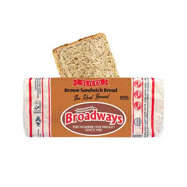 Broadway Brown Sandwich Sliced Bread 600G