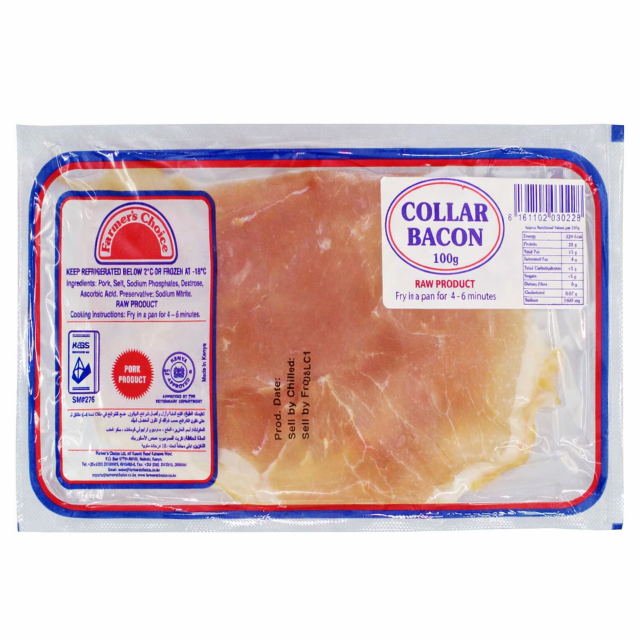 Farmer's Choice Collar Bacon 100G