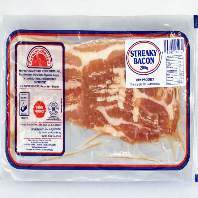 Farmer's Choice Streaky Bacon 200Gm