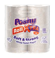 Poshy Roll Xtra 2 Ply 4-Pack White