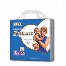 Softcare Gold Diaper Maxi Large 40 Pieces 9.1-15 Kg